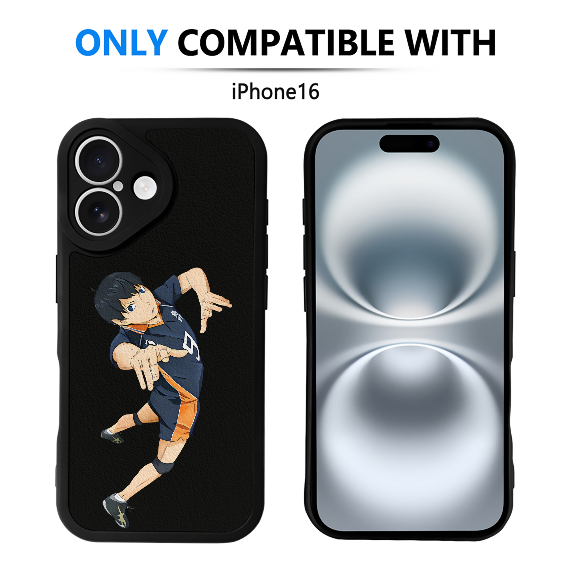 （画像用） ハイキュー!! Haikyu!! 【iPhone 16シリーズ対応】シリコンスマホケース（レザー調） 材質：シリコン
